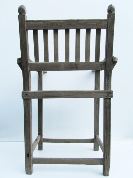 Primitive Folk Art Rustic Country Farmhouse Armchair 18th Wabi Sabi primitieve rustieke volkskunst houten armstoel-00001